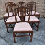 SET OF SIX MAHOGANY DINING CHAIRS H 91cm