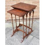 A MAHOGANY NEST OF TWO TABLES the largest H 69cm x W 43cm x D 33cm, together with a small chest of