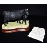 A LIMITED EDITION BORDER FINE ARTS GROUP 'DEXTER COW & CALF' model B0974, numbered 225/500, boxed