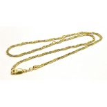 A TAGGED 375 YELLOW AND WHITE METAL SNAKE AND BALL CHAIN TWIST NECKLACE The necklace measuring 42cm,