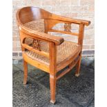 20TH CENTURY OAK CHAIR with cane seat and back, H 79cm