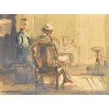 ARTHUR HENRY KNIGHTON-HAMMOND, RI, ROI, RSW (1875-1970) Study of two seated figures Watercolour