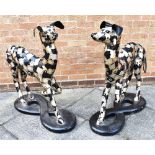 A PAIR OF LIFE SIZE STATUES OF STYLISED DOGS approx 100cm tall Condition Report : good condition, no