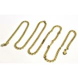 A 9CT GOLD FILED CURB LINK CHAIN Length approx. 80cm, hallmarked London Import 1980, weight