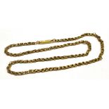 A YELLOW METAL FANCY BELCHER LINK CHAIN With barrel clasp, length 40cm, weight 10g, testing
