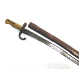 MILITARIA - A GERMAN-MADE FRENCH M1866 'CHASSEPOT' YATAGHAN SWORD BAYONET the 57cm steel blade