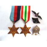 MILITARIA - A SECOND WORLD WAR PAIR OF MEDALS comprising the 1939-45 Star, and Italy Star, unnamed