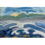 GRETA CONSTANCE DELF LINES (1917-2008) Stylised seascape Oil on canvas Signed lower right 55cm x