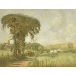 DAVID RUSSELL ANDERSON RSW (1884-1973) Rural Landscape with Village Oil on canvas Signed lower right