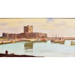 SAM MACLARNON (1923-2013) 'Carrickfergus Castle' Oil on canvas Signed lower right 39cm x 75cm