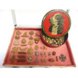 MILITARIA - ASSORTED CAP BADGES including those for the Tank Corps; Royal Irish Regiment; and