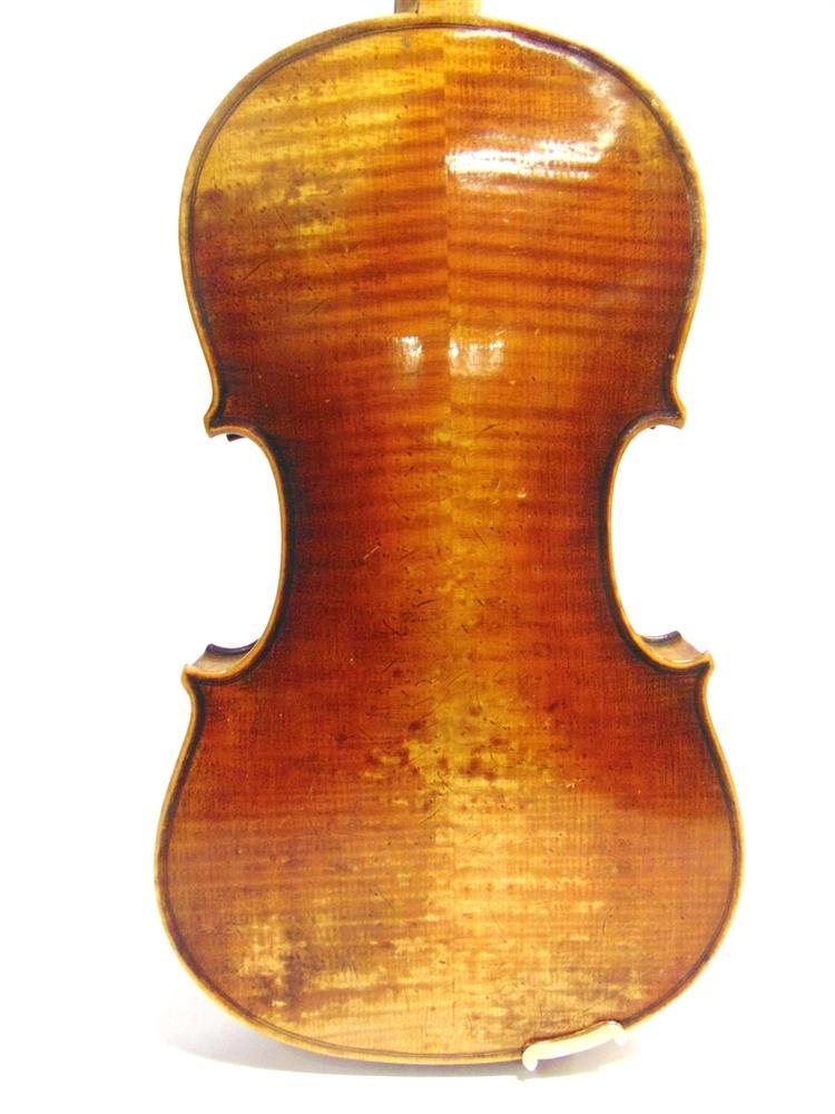A VIOLIN with a 39cm two-piece back, labelled 'Manufactured in Berlin / Copy of / Joseph - Image 3 of 5