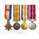 A GREAT WAR M.I.D. GROUP OF FOUR MEDALS TO WHEELER-SERGEANT R. SLOCOMBE, ARMY SERVICE CORPS