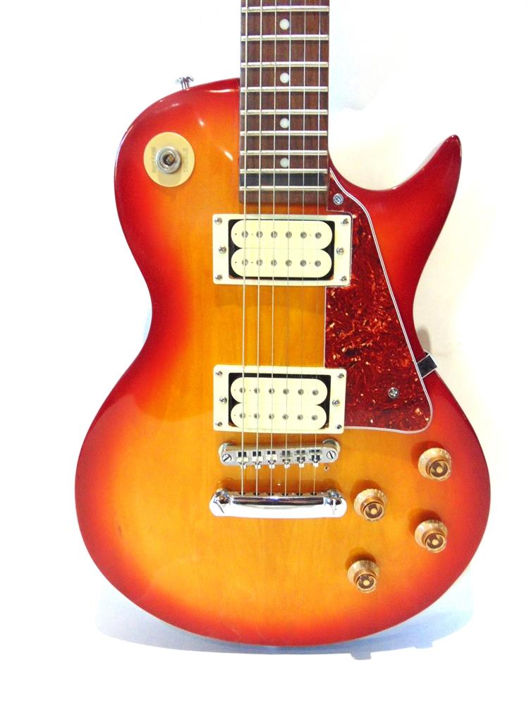 A GIBSON LES PAUL UNBRANDED COPY ELECTRIC GUITAR the solid body with twin pick-ups, in cherry - Image 4 of 4