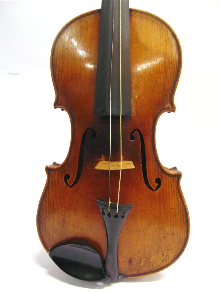 A VIOLIN with a 39cm two-piece back, labelled 'Manufactured in Berlin / Copy of / Joseph - Image 2 of 5