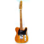 A FENDER TELECASTER UNBRANDED COPY ELECTRIC GUITAR the solid body with twin pick-ups, in