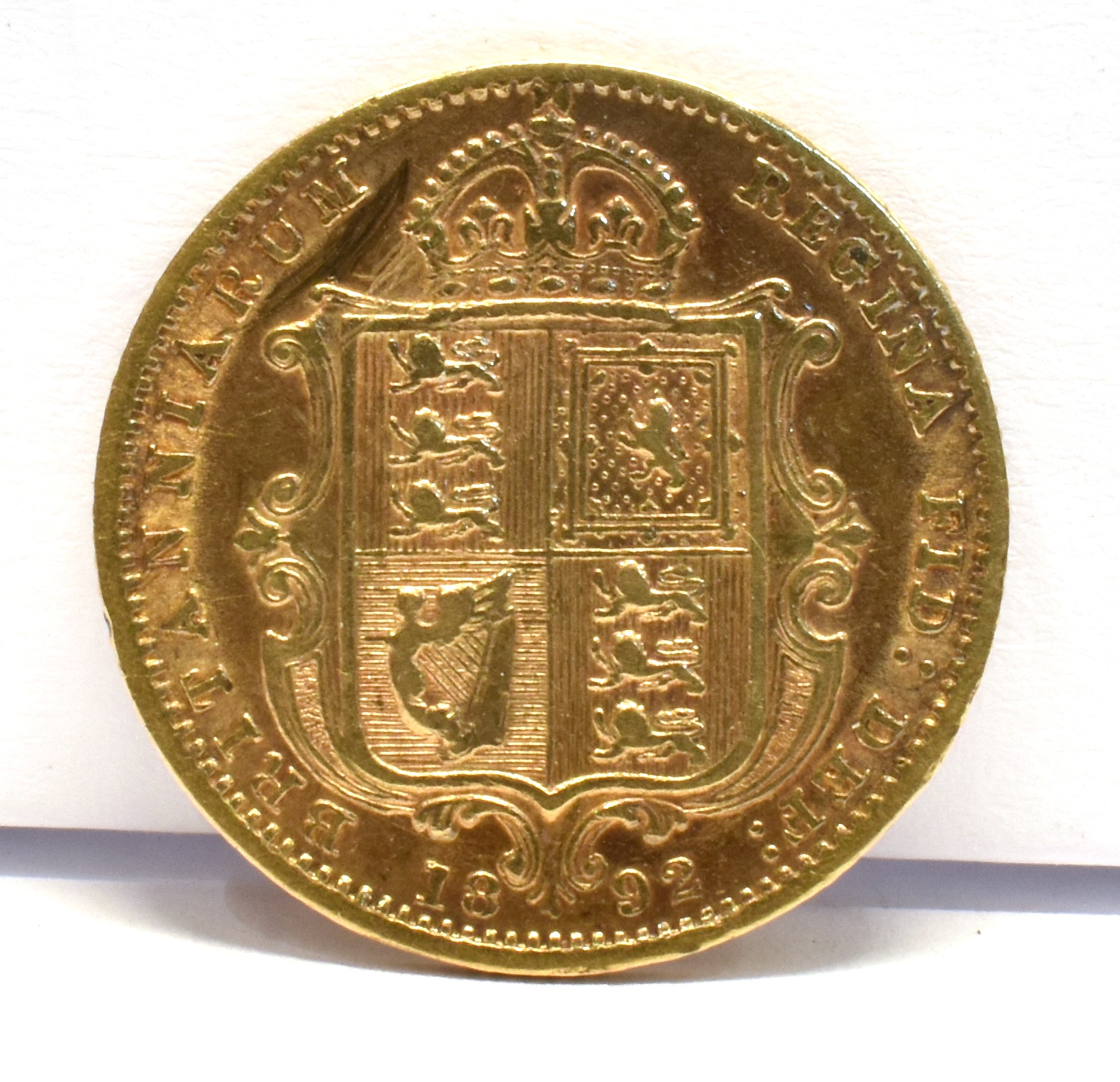 GREAT BRITAIN - VICTORIA (1837-1901), HALF-SOVEREIGN, 1892 Jubilee head, shield to reverse. - Image 2 of 2