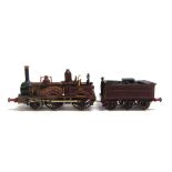 [OO GAUGE]. A KEYSER KIT-BUILT L.S.W.R. FALCON CLASS 2-4-0 TENDER LOCOMOTIVE 'SIREN' lined maroon