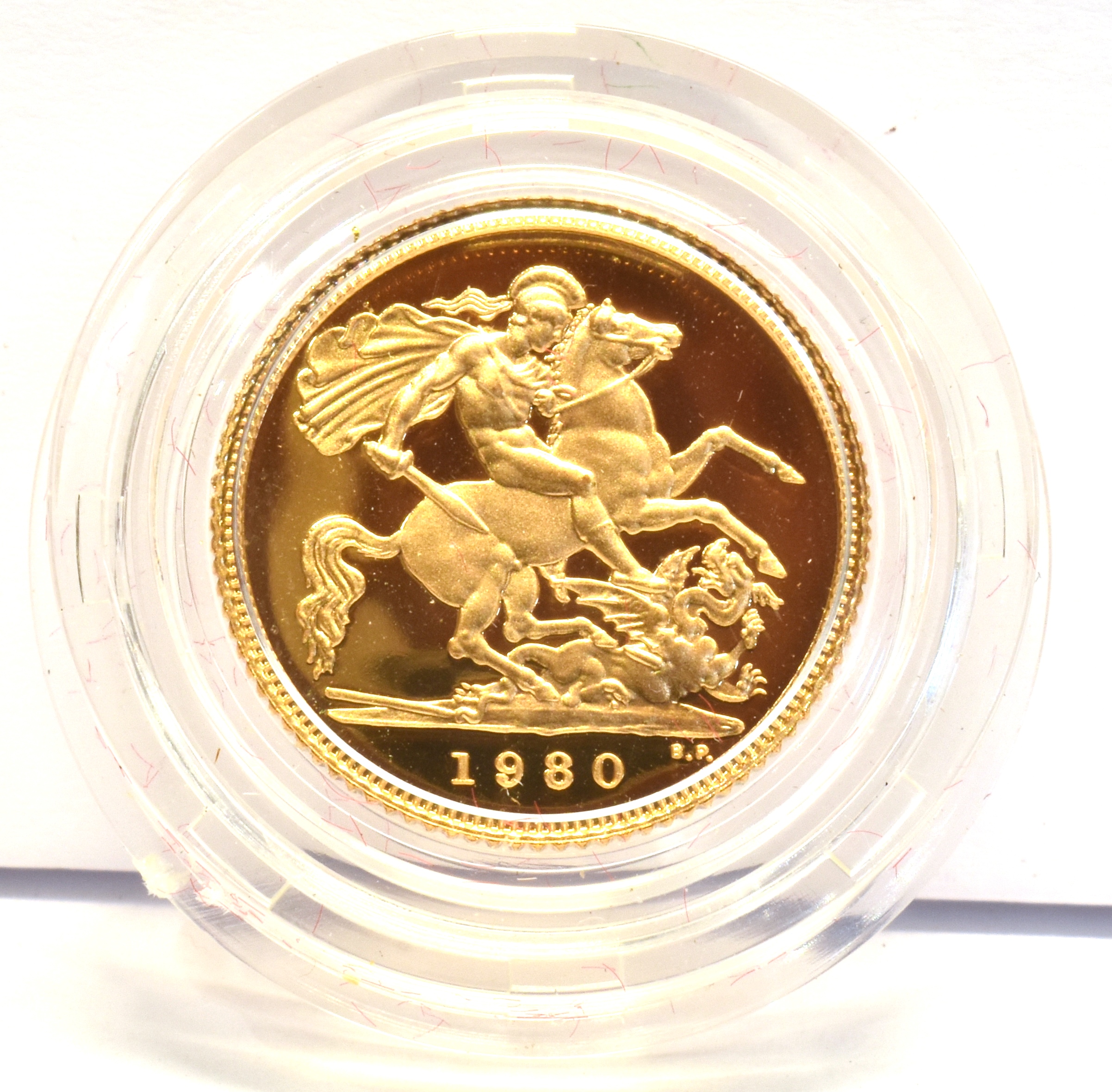 GREAT BRITAIN - ELIZABETH II (1952-), HALF-SOVEREIGN, 1980 in case of issue. - Image 2 of 3