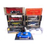 NINE 1/18 SCALE DIECAST MODEL CARS including an A Model No.Q9007, Lotus 72D 'JPS' (Emerson