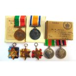 A GREAT WAR & SECOND WORLD WAR FATHER & SON MEDAL GROUP namely a Great War pair of medals to Richard