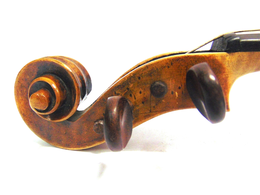 A VIOLIN with a 39cm two-piece back, labelled 'Manufactured in Berlin / Copy of / Joseph - Image 5 of 5