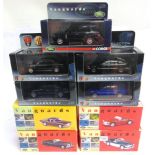 NINE 1/43 SCALE VANGUARDS DIECAST MODEL CARS comprising Jaguars (3), Rovers (2), and others, each