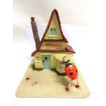 A LADYBIRD CHILDREN'S WEAR SHOP DISPLAY MODEL in the form of a painted rubber composition gabled and