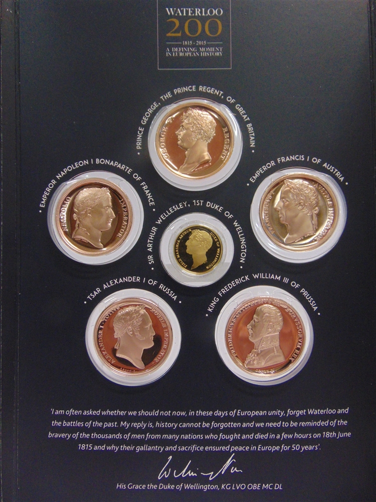 A WORCESTERSHIRE MEDAL SERVICES 'THE BATTLE OF WATERLOO 1815-2015' COMMEMORATIVE MEDAL SET