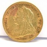 GREAT BRITAIN - VICTORIA (1837-1901), HALF-SOVEREIGN, 1899 old veiled bust.