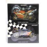 TWO 1/6 SCALE MINICHAMPS MODEL MOTORCYCLES comprising a No.062 011203, 2001 Ducati 996, John