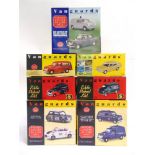 SEVEN 1/43 VANGUARDS MODEL VEHICLES including three sets, each mint or near mint and boxed.