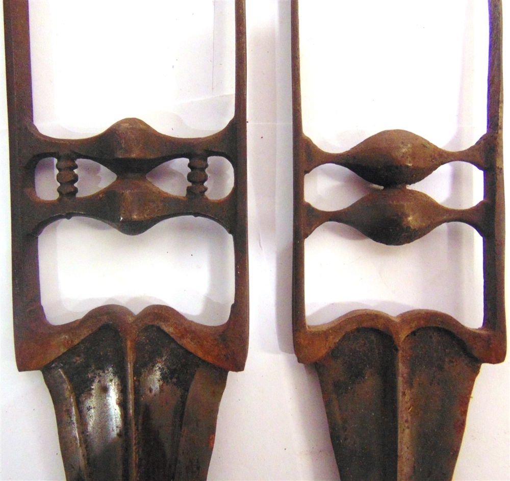 TWO INDIAN KATARS late 19th century, the first with a 22cm double edge steel blade, and an H- - Image 3 of 3