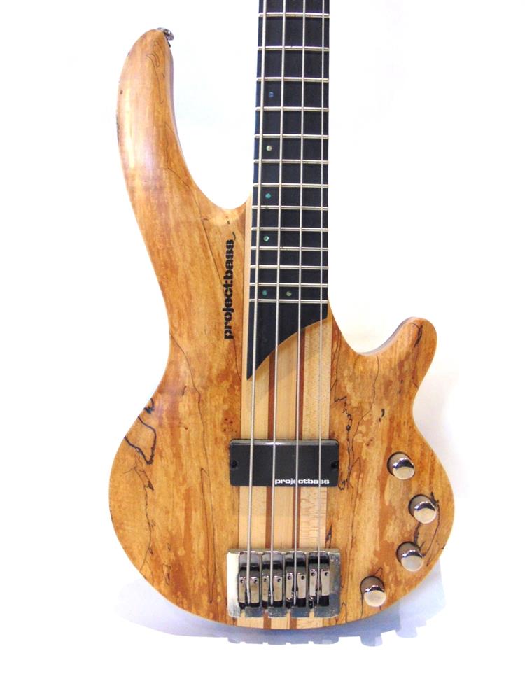 A HUDSON PROJECTBASS PROFESSIONAL ELECTRIC BASS GUITAR the solid body with built-in 9v powered pre- - Image 2 of 3