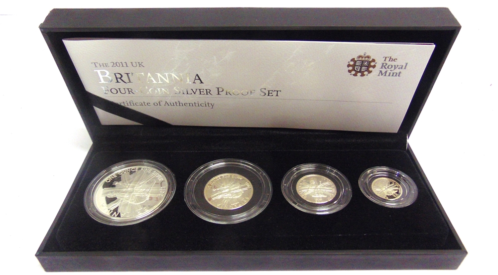 UNITED KINGDOM - A BRITANNIA SILVER PROOF SET, 2011 comprising four coins, limited edition of