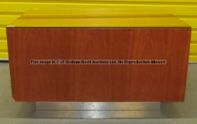 Glass-topped wooden coffee table from the Coaching Team's Office at Liverpool Football Club's