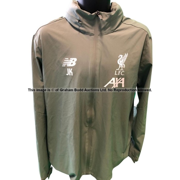 Liverpool FC manager Jurgen Klopp-worn green zip-up training ground jacket from the 2019-20 - Image 2 of 8