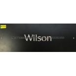 Harry Wilson's black painted aluminium locker door name plate from Liverpool Football Club's Melwood