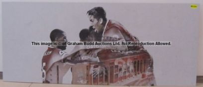 Team celebration wall art from Liverpool Football Club's Melwood Training Ground, artist's print