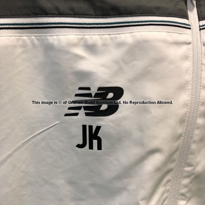 Liverpool manager Jurgen Klopp-worn white zip-up rain jacket from season 2015-16, New Balance brand, - Image 9 of 12