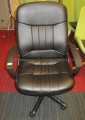 Black faux leather swivel-base office chair from the Coaching Team's Office at Liverpool Football