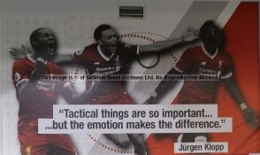 Jurgen Klopp EMOTION MAKES THE DIFFERENCE quote, Wijnaldum, Alexander-Arnold and Mane wall mural