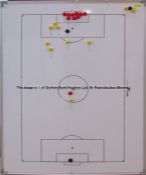 Football pitch whiteboard from Jurgen Klopp's Manager's Office at Liverpool Football Club's