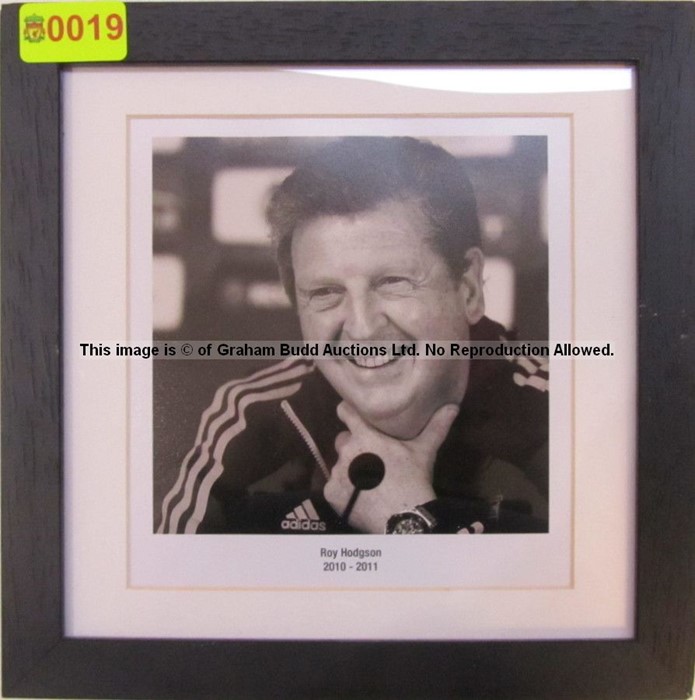 ROY HODGSON 2010-2011 b & w photograph from the Managers' Gallery at Liverpool Football Club's