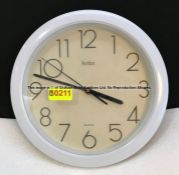 White Acctim quartz wall clock from Changing Room 'A' at Liverpool Football Club's Melwood