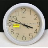 White Acctim quartz wall clock from Changing Room 'A' at Liverpool Football Club's Melwood