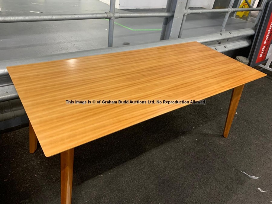 Wooden dining table from the Players' and Staff Canteen at Liverpool Football Club's Melwood - Image 2 of 2