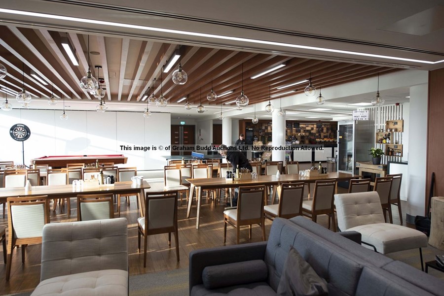 Four matching wooden dining chairs from the Players' and Staff Canteen at Liverpool Football Club' - Image 4 of 4