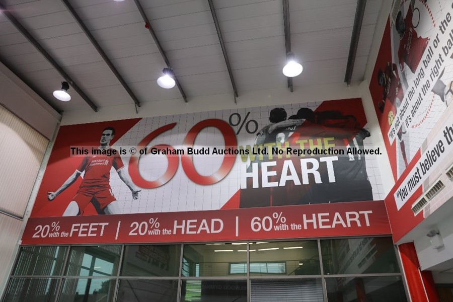 60% WITH THE HEART, Jordan Henderson and players huddle wall mural from the Gymnasium at Liverpool - Image 2 of 4