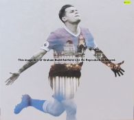 Philippe Coutinho wall art from Liverpool Football Club's Melwood Training Ground, artist's action